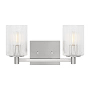 Lando 2-Light Bath Vanity Light in Brushed Steel