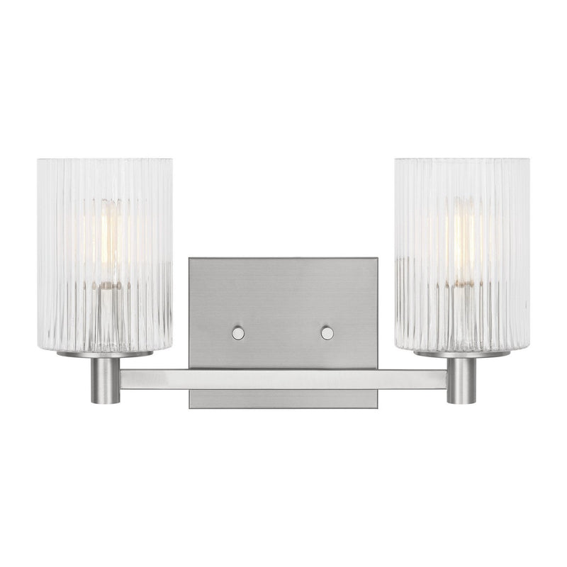 Lando 2-Light Bath Vanity Light in Brushed Steel