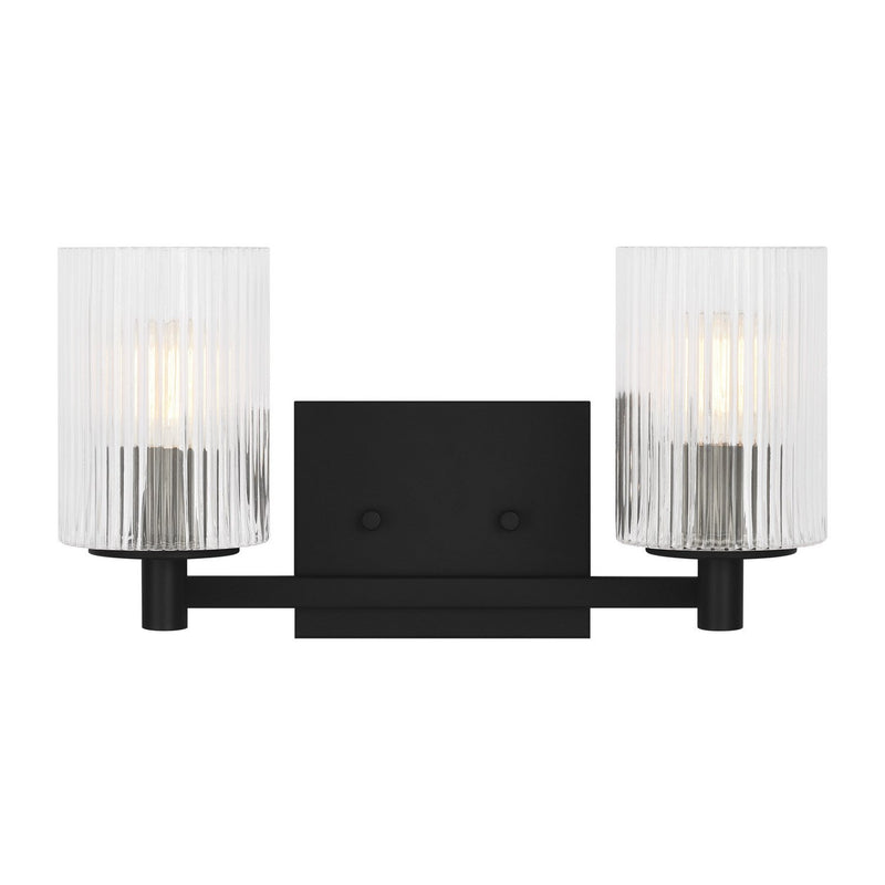 Lando 2-Light Bath Vanity Light in Midnight Black