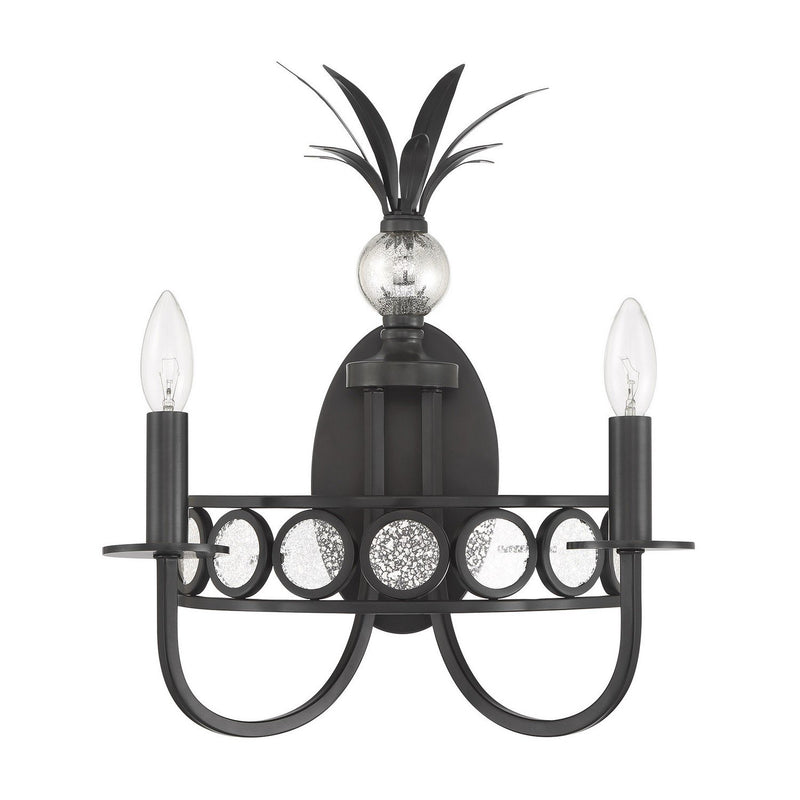 Hearst 2-Light Wall Sconce in Black Tourmaline