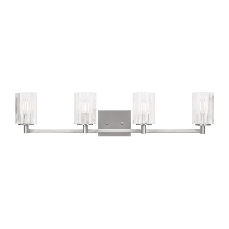 Lando 4-Light Bath Vanity Light in Brushed Steel