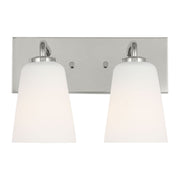 Miles 2-Light Etched Glass Bath Vanity Light in Chrome