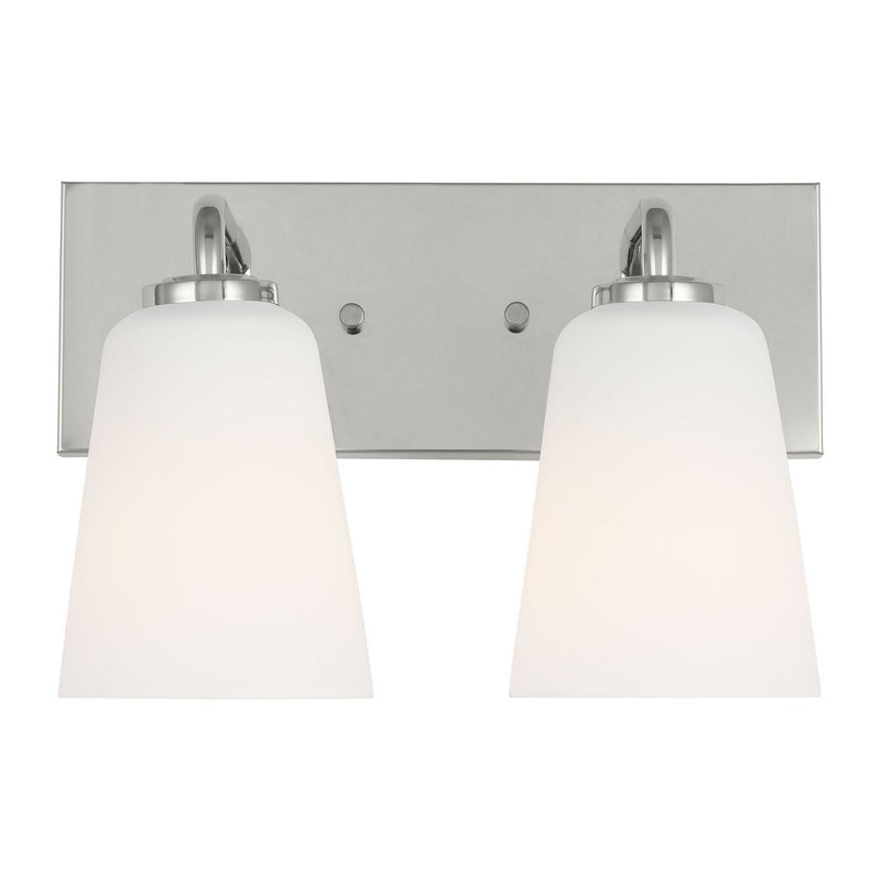 Miles 2-Light Etched Glass Bath Vanity Light in Chrome
