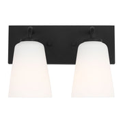Miles 2-Light Etched Glass Bath Vanity Light in Midnight Black