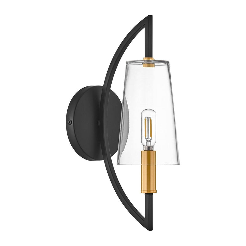 Hanley Wall Sconce in Matte Black and Warm Brass
