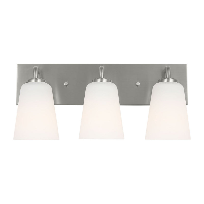 Miles 3-Light Etched Glass Bath Vanity Light in Brushed Nickel