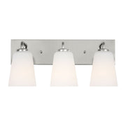 Miles 3-Light Etched Glass Bath Vanity Light in Chrome