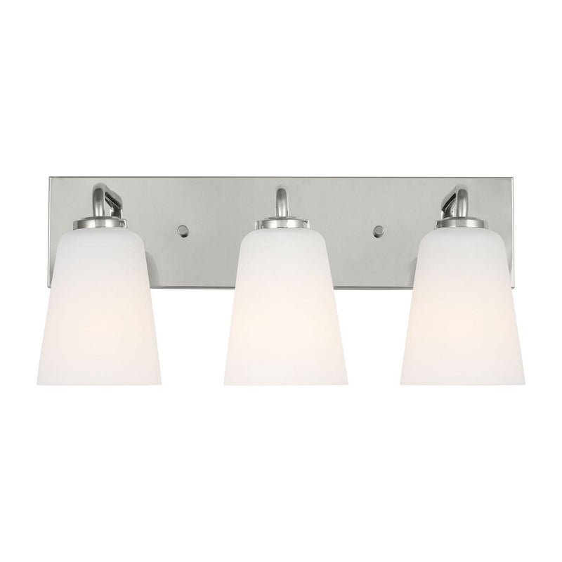Miles 3-Light Etched Glass Bath Vanity Light in Chrome