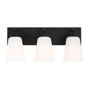 Miles 3-Light Etched Glass Bath Vanity Light in Midnight Black