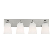 Miles 4-Light Etched Glass Bath Vanity Light in Chrome