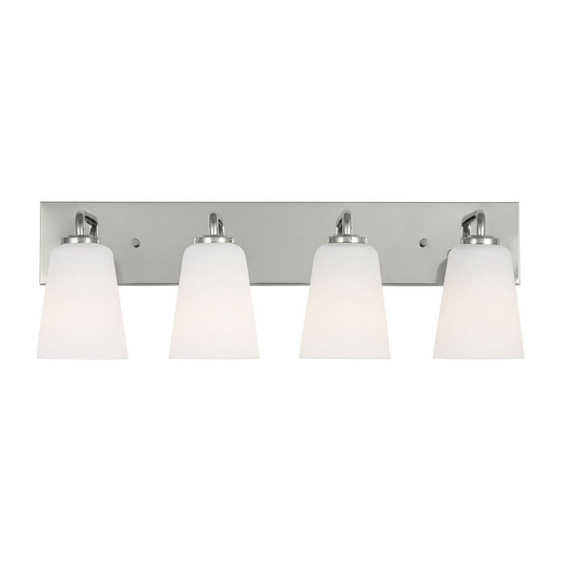 Miles 4-Light Etched Glass Bath Vanity Light in Chrome
