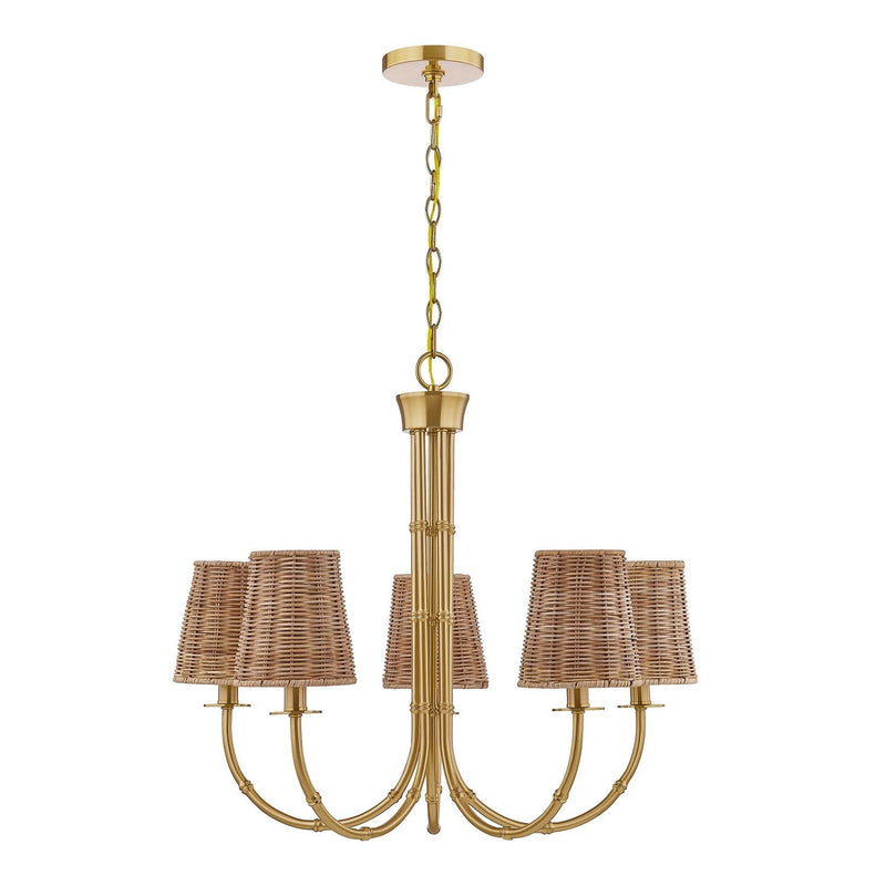 Ashbury 5-Light Chandelier in Warm Brass