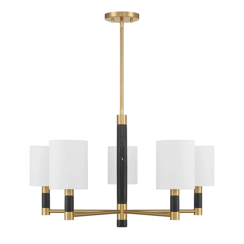 Conrad 5-Light Chandelier in Warm Brass