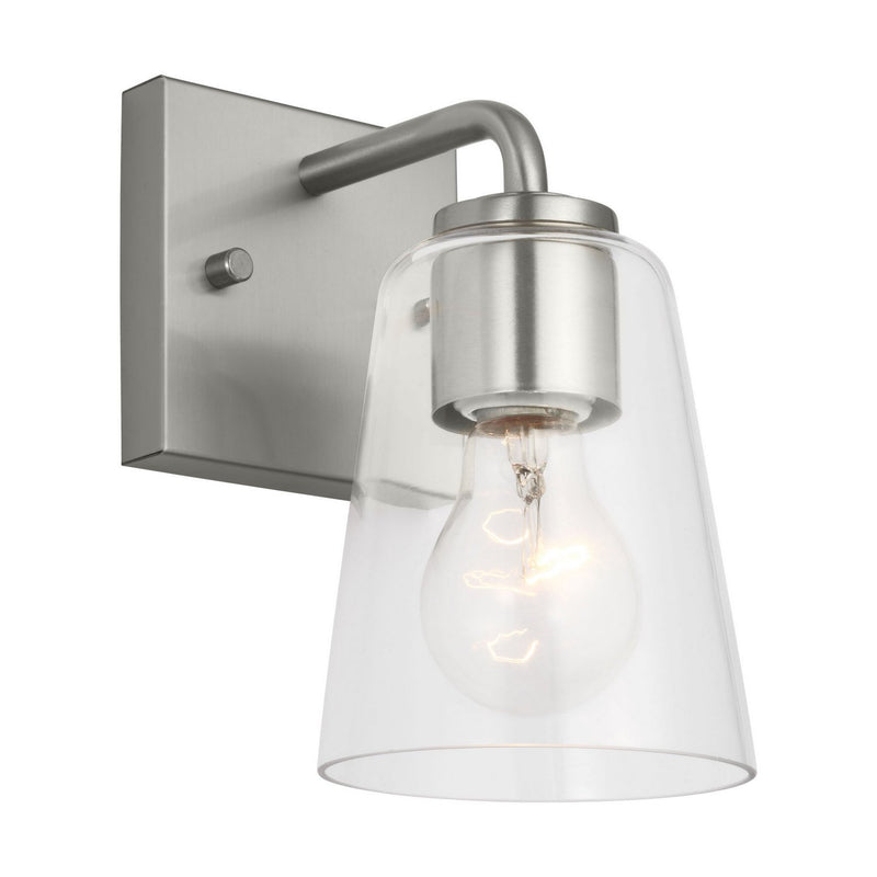 Miles Clear Glass Wall Sconce in Brushed Nickel