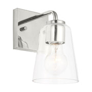 Miles Clear Glass Wall Sconce in Chrome