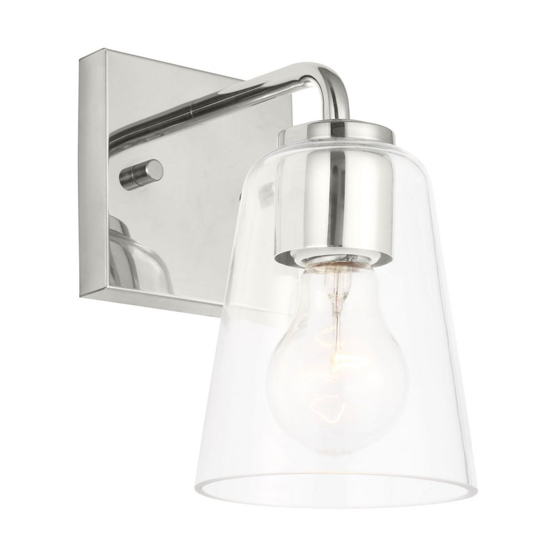 Miles Clear Glass Wall Sconce in Chrome