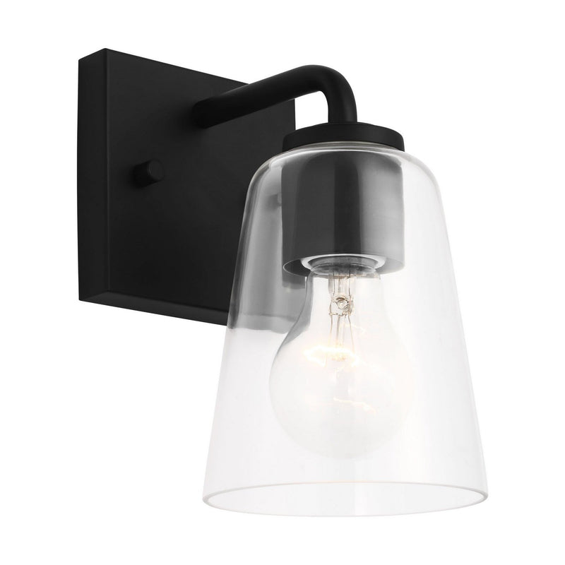 Miles Clear Glass Wall Sconce in Midnight Black