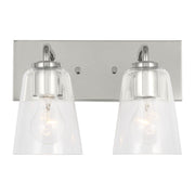 Miles 2-Light Clear Glass Bath Vanity Light in Chrome
