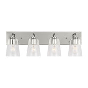 Miles 4-Light Clear Glass Bath Vanity Light in Chrome