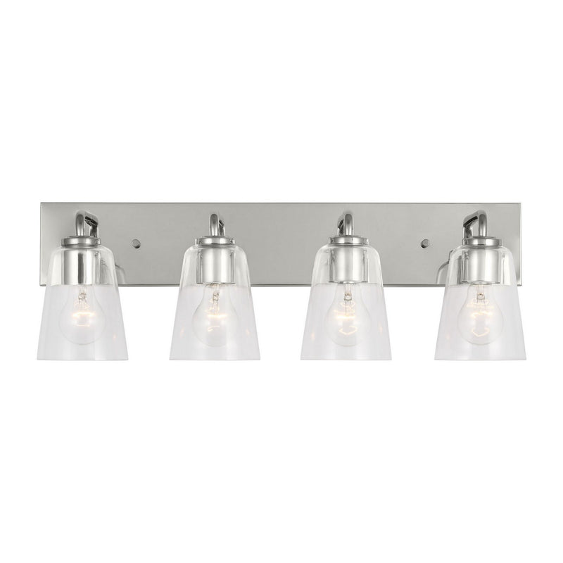 Miles 4-Light Clear Glass Bath Vanity Light in Chrome