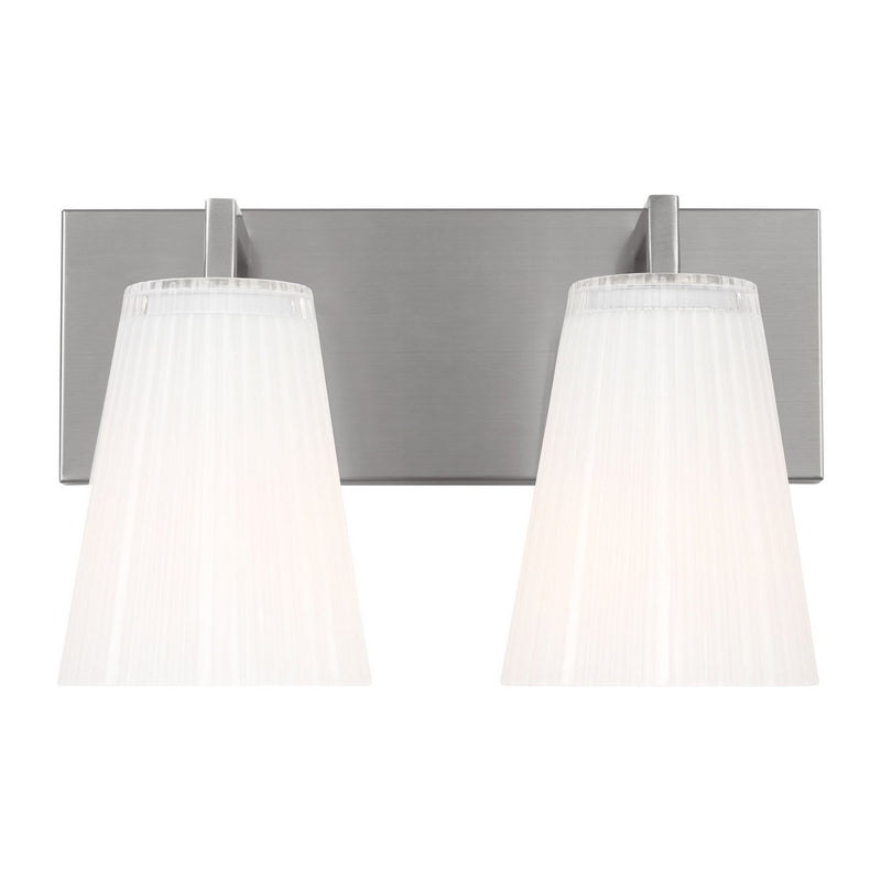 Upson 2-Light Bath Vanity Light in Brushed Nickel