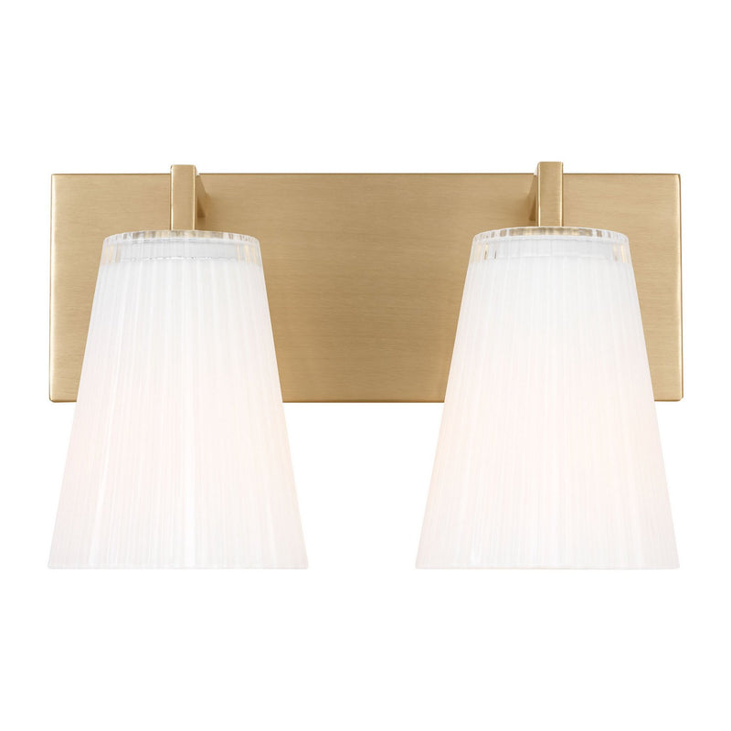 Upson 2-Light Bath Vanity Light in Satin Brass