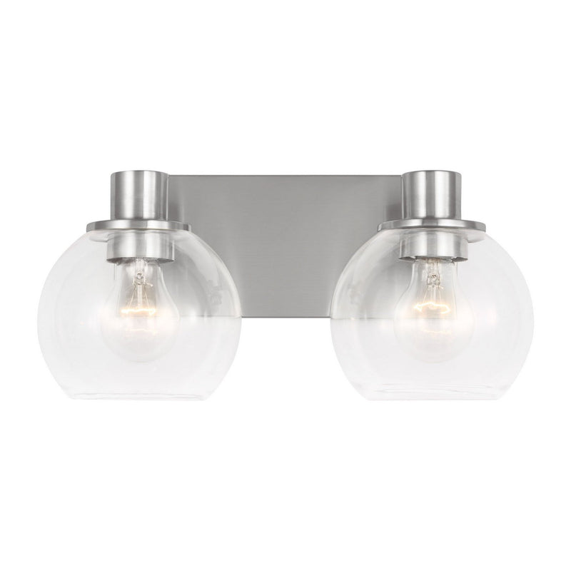 Rito 2-Light Bath Vanity Light in Brushed Nickel