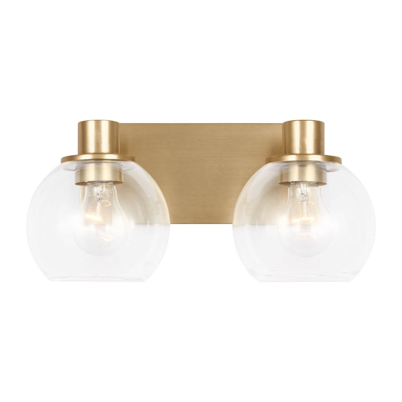 Rito 2-Light Bath Vanity Light in Satin Brass