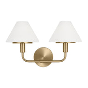Mendota 2-Light Bath Vanity Light in Satin Brass