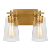 Mercer 2-Light Bath Vanity Light in Burnished Brass