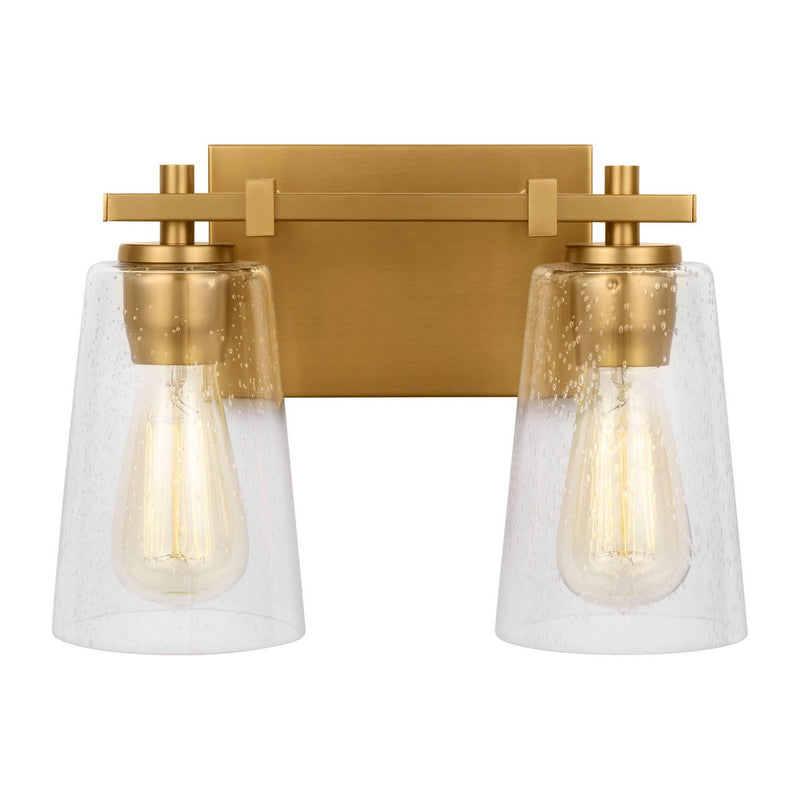 Mercer 2-Light Bath Vanity Light in Burnished Brass