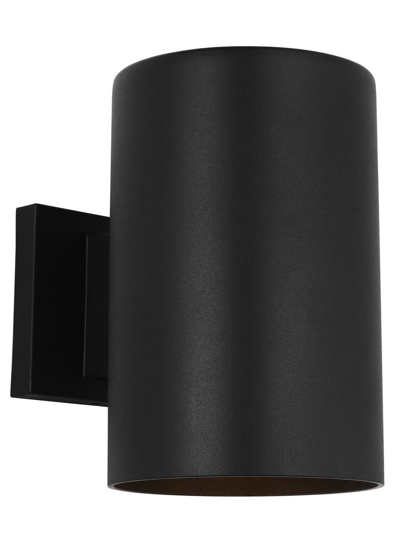 Cylinder StoneStrong 6" Down Outdoor Wall Sconce in Textured Black