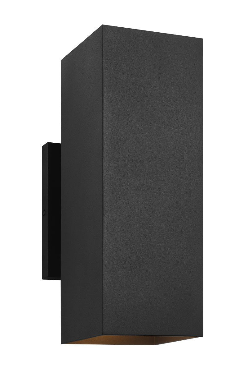 Pohl StoneStrong Medium 2-Light Outdoor Wall Lantern in Textured Black