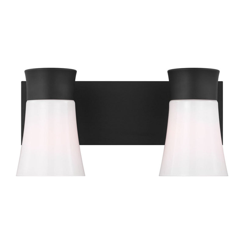 Roy 2-Light Bath Vanity Light in Midnight Black