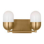 Foster 2-Light Bath Vanity Light in Satin Brass