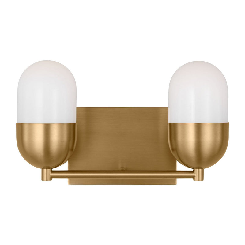 Foster 2-Light Bath Vanity Light in Satin Brass