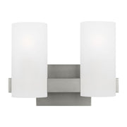 Rhode 2-Light Bath Vanity Light in Brushed Steel