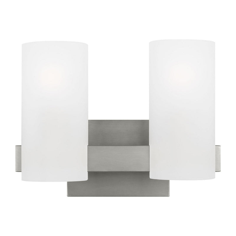 Rhode 2-Light Bath Vanity Light in Brushed Steel