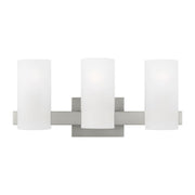 Rhode 3-Light Bath Vanity Light in Brushed Steel
