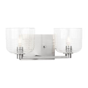 Lochdale Medium 2-Light Bath Vanity Light in Brushed Nickel