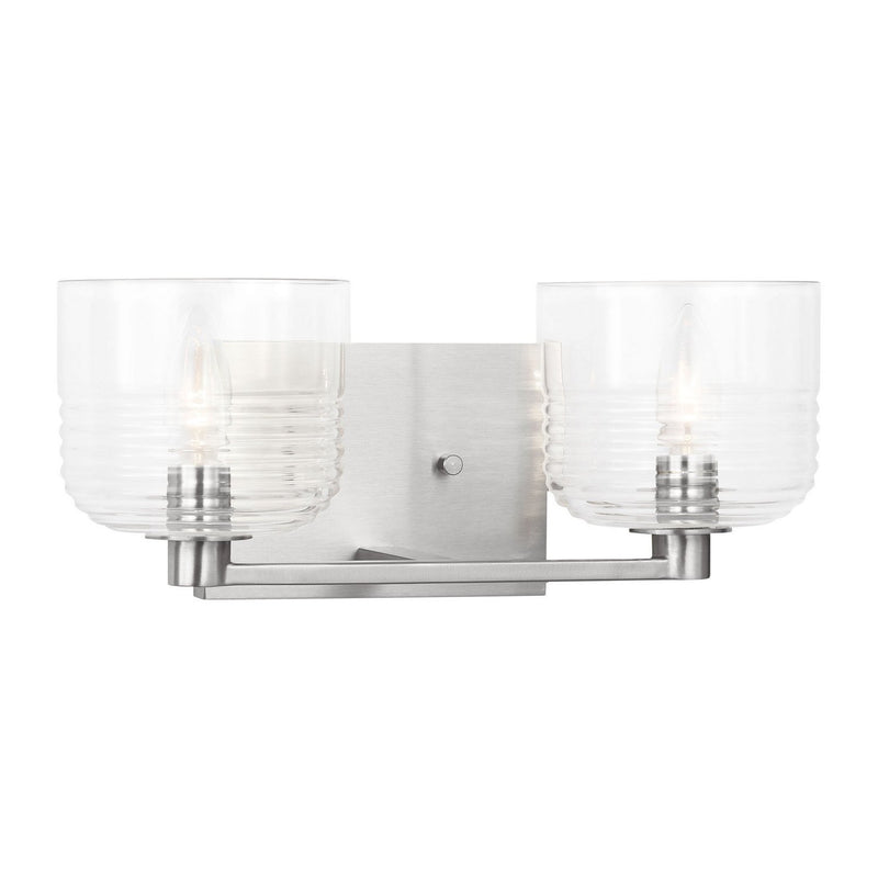 Lochdale Medium 2-Light Bath Vanity Light in Brushed Nickel