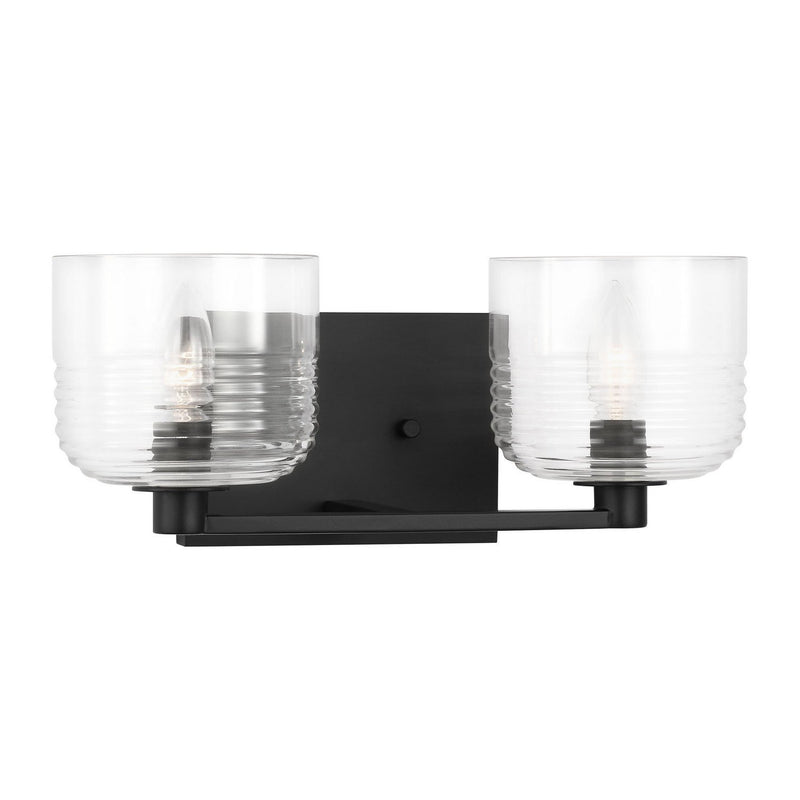 Lochdale Medium 2-Light Bath Vanity Light in Midnight Black
