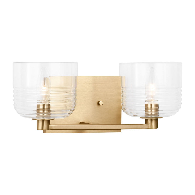 Lochdale Medium 2-Light Bath Vanity Light in Satin Brass