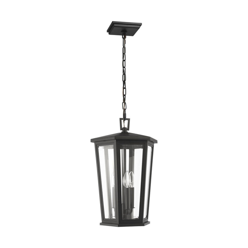 Witley Large 3-Light Outdoor Lantern Pendant in Textured Black