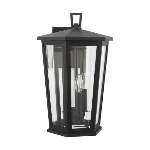Witley Large 3-Light Outdoor Wall Lantern in Textured Black