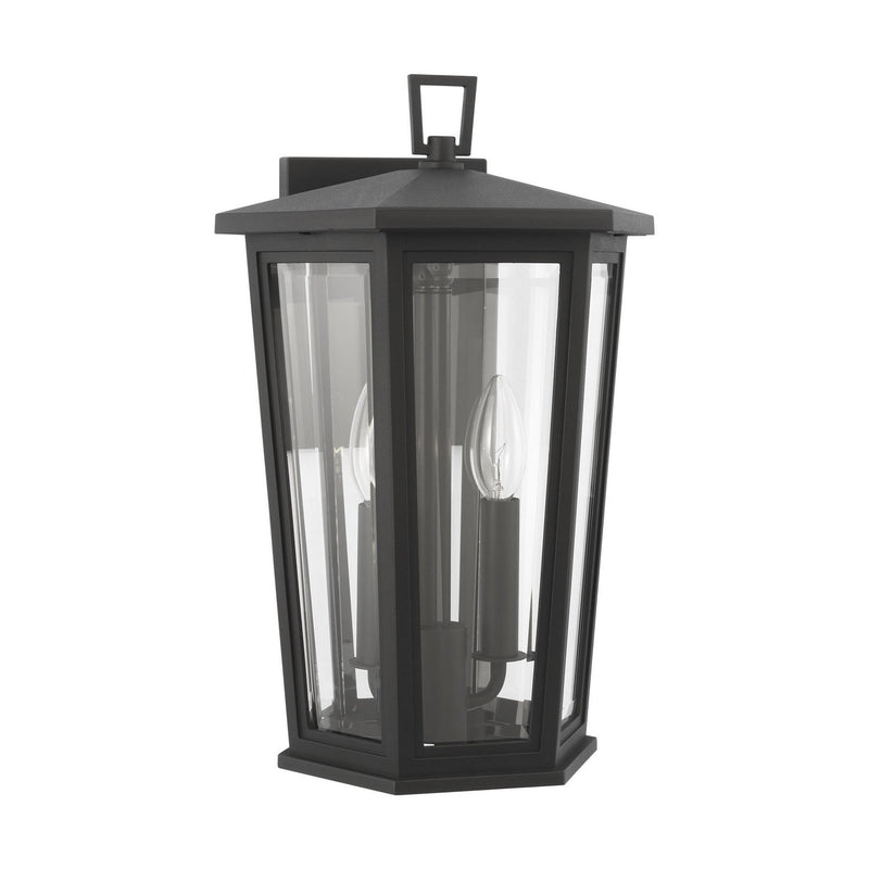 Witley Medium 2-Light Outdoor Wall Lantern in Textured Black