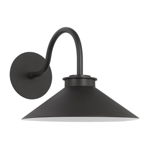 Modern Barn Light Medium Outdoor Wall Sconce in Textured Black