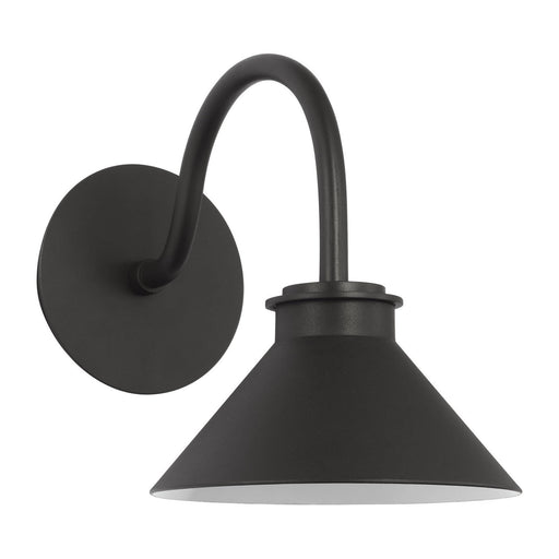 Modern Barn Light Small Outdoor Wall Sconce in Textured Black