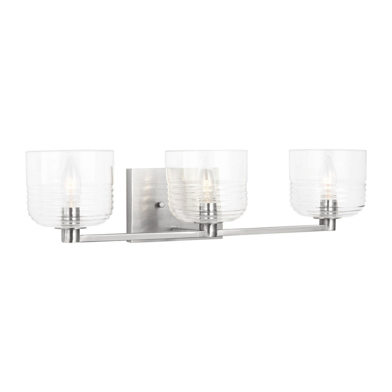 Lochdale Large 3-Light Bath Vanity Light in Brushed Nickel