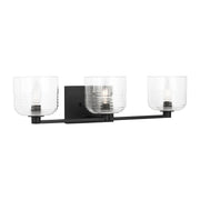 Lochdale Large 3-Light Bath Vanity Light in Midnight Black